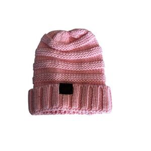 C C Pink Knit Winter Ponytail Hat Girls Kids Soft In Excellent Condition‎ EUC